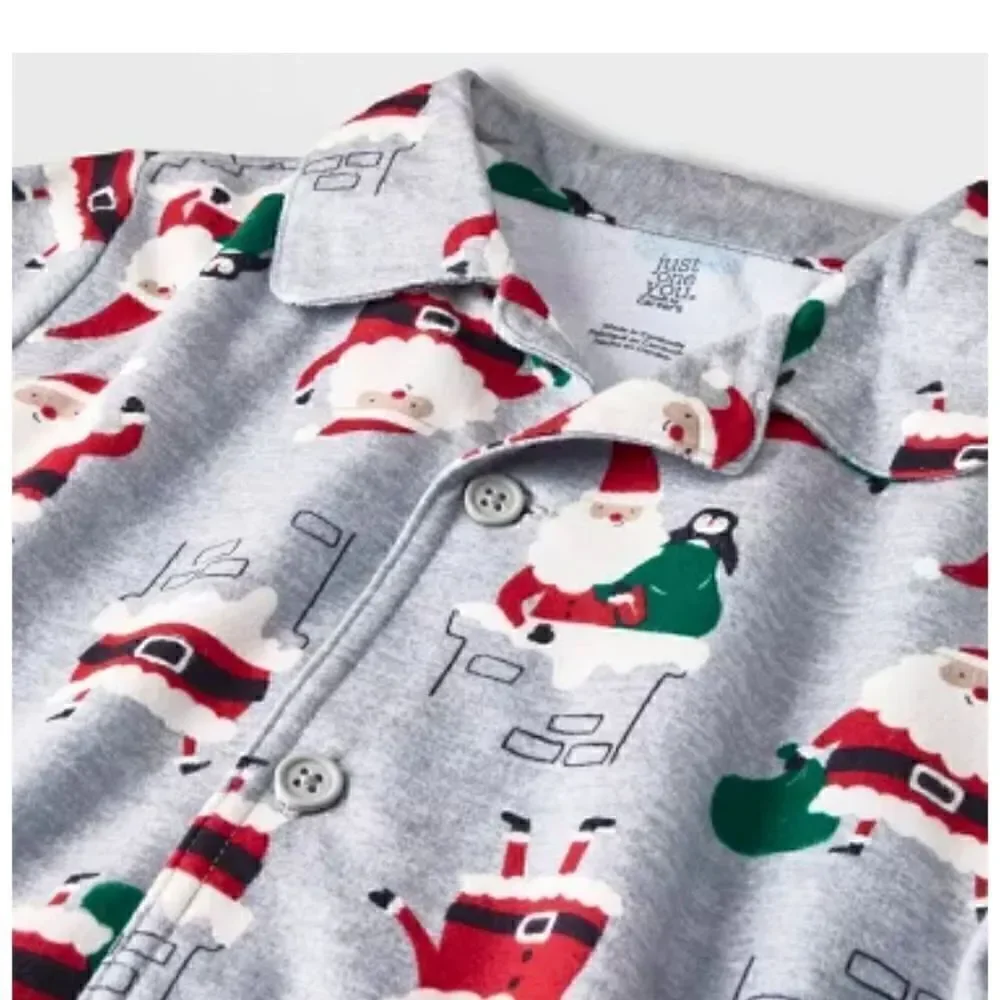 NWT Christmas Boy's Button down Pajamas Set